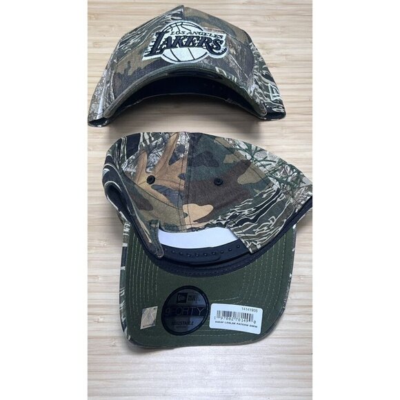 LA Lakers New Era Hat Adjustable Real Tree Camo Trendsetter Iconic Logo - Picture 7 of 11